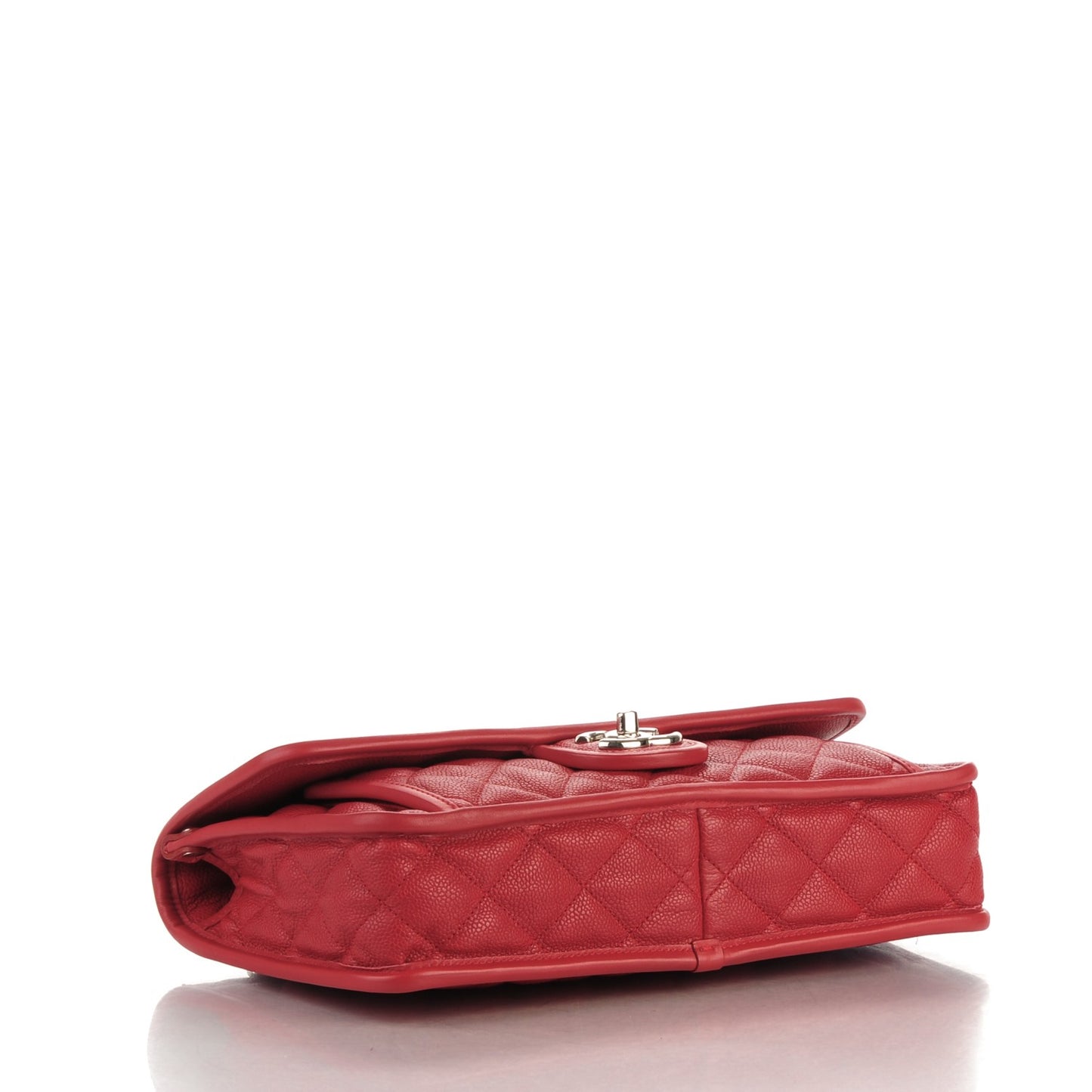 Caviar Quilted Medium French Riviera Flap Red
