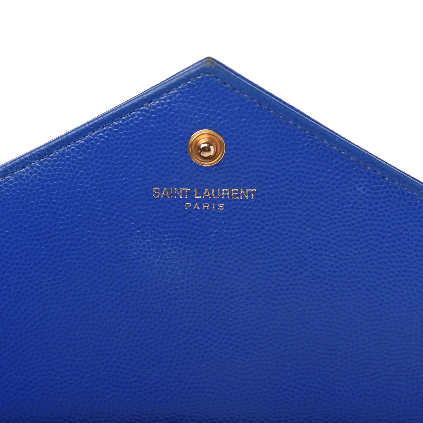 Grain De Poudre Matelasse Chevron Monogram Chain Wallet Blue Majorelle