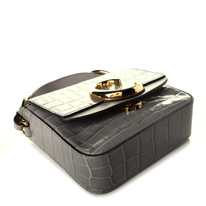 Chloe Calfskin Crocodile Embossed Mini C Bag Stormy Grey 4 of 9