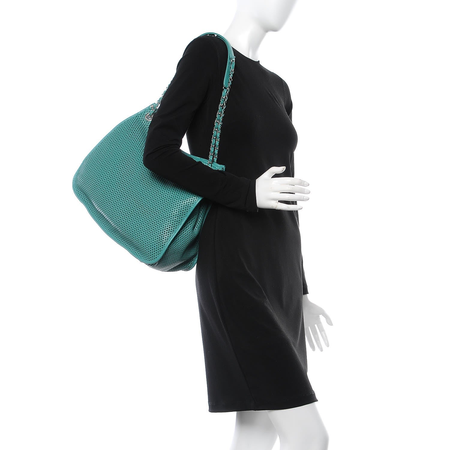 Chanel Calfskin Perforated Up In The Air Tote Green 2 of 7