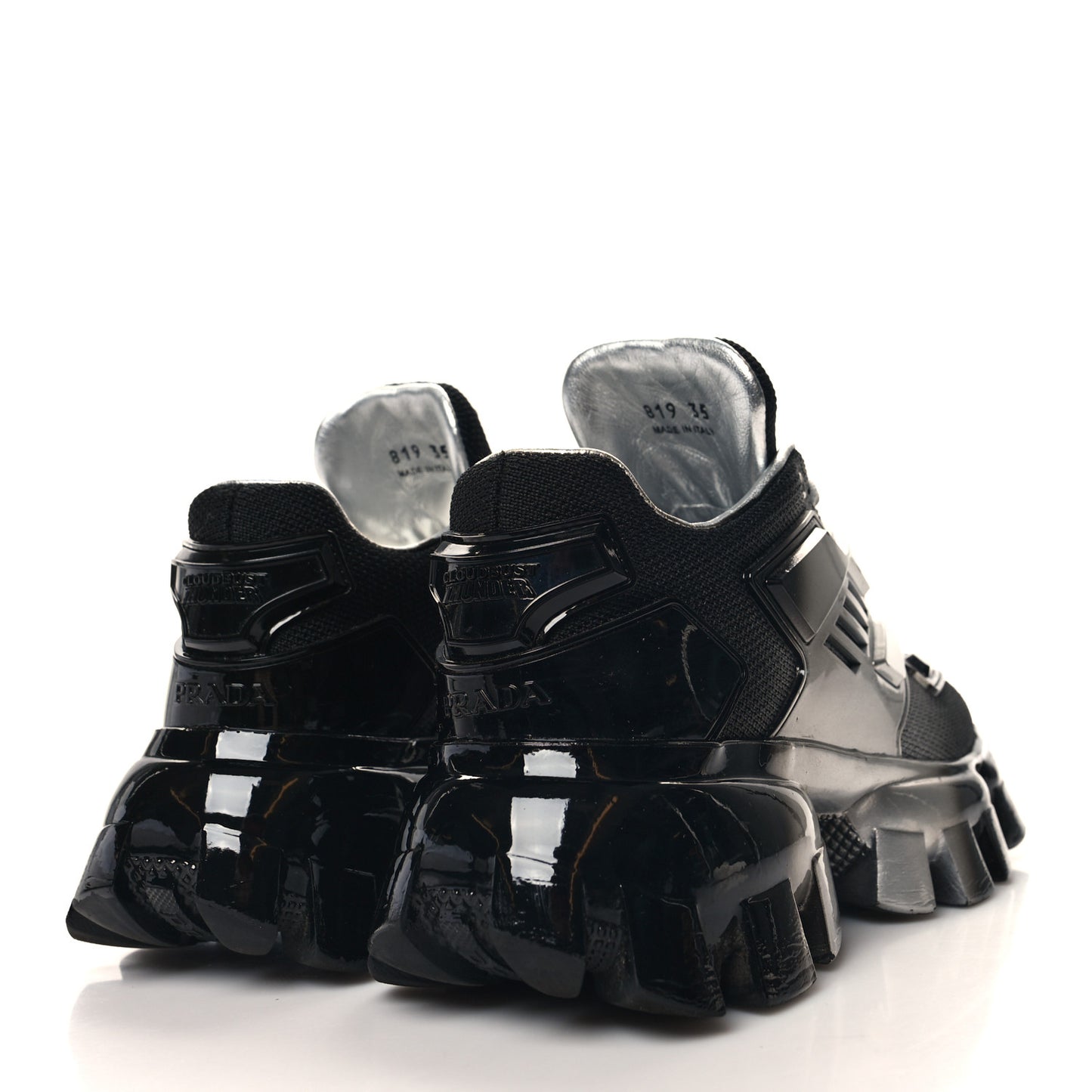 Rubber Technical Knit Fabric Cloudbust Thunder Sneakers 35 Argento Black