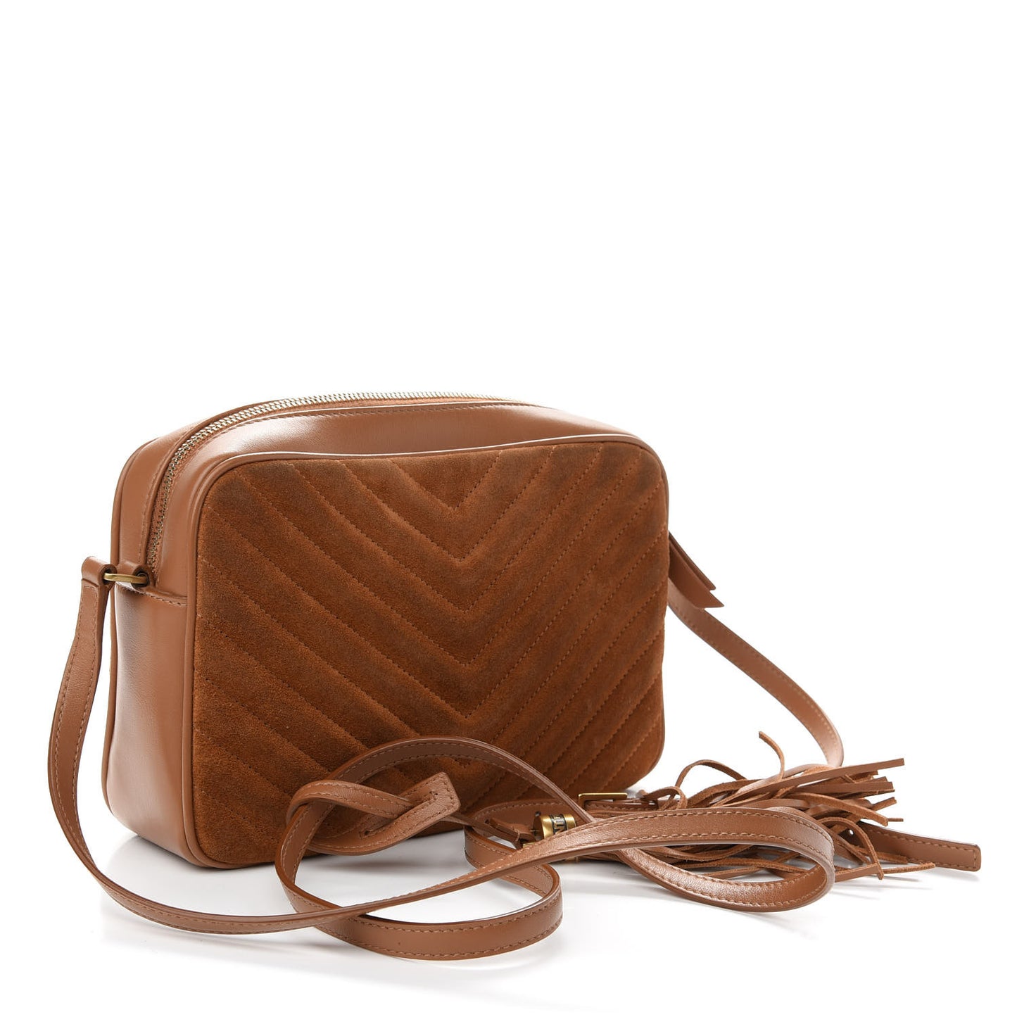 Suede Matelasse Monogram Lou Camera Bag Cinnamon