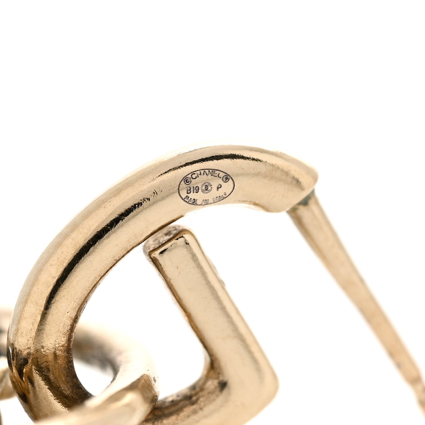Lambskin High Society CC Round Drop Earrings Gold Black