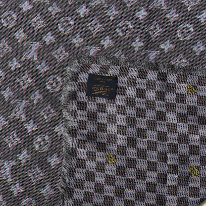 Louis Vuitton Wool Silk Monogram LV Pop Shawl Blue 4 of 4