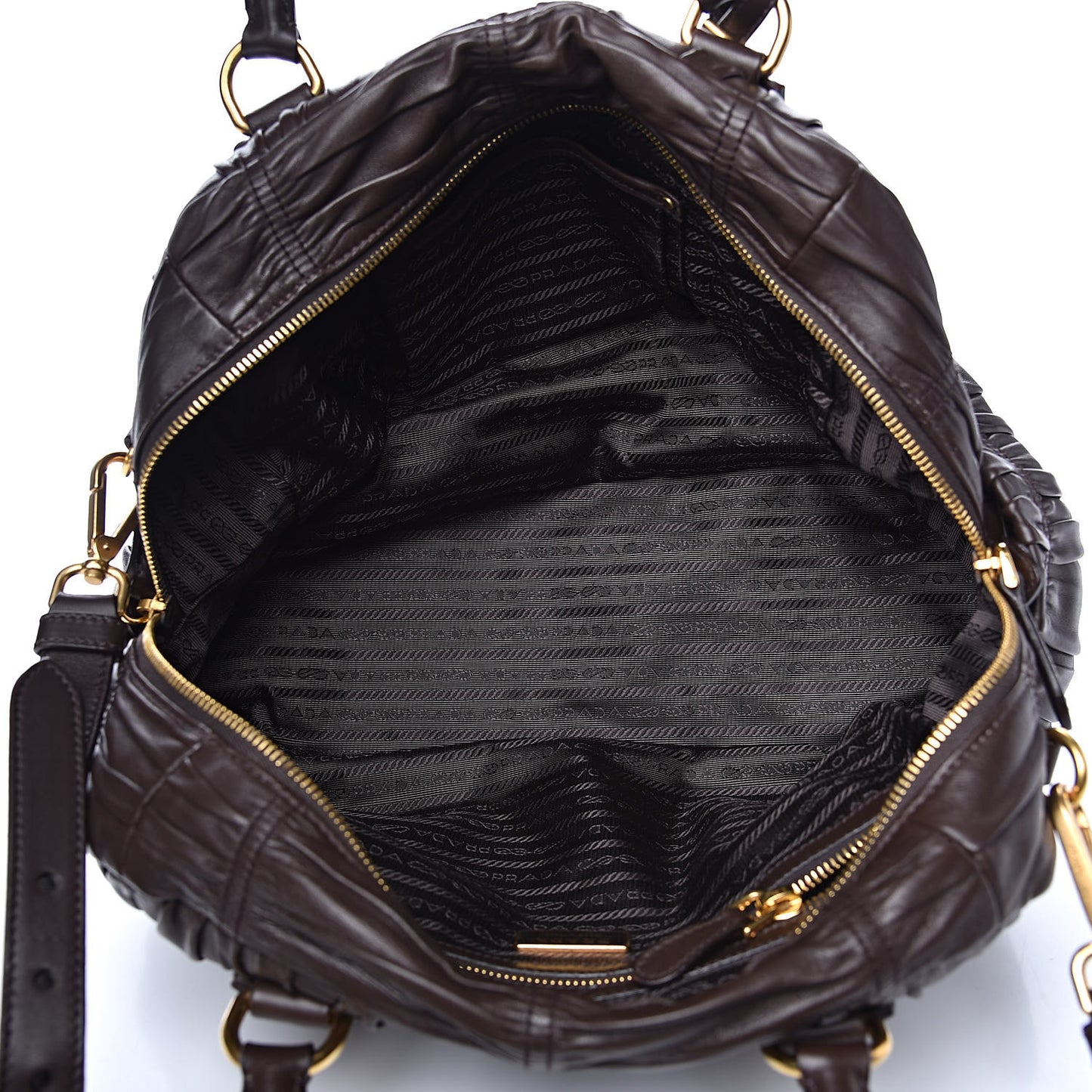 Nappa Gaufre Dome Satchel Caffe
