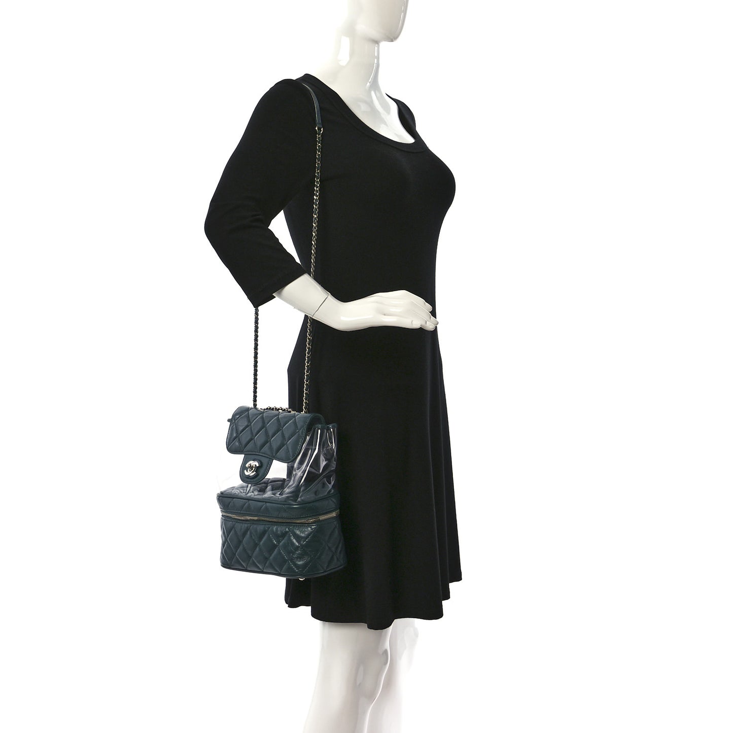 Crumpled Calfskin PVC Quilted Backpack Green