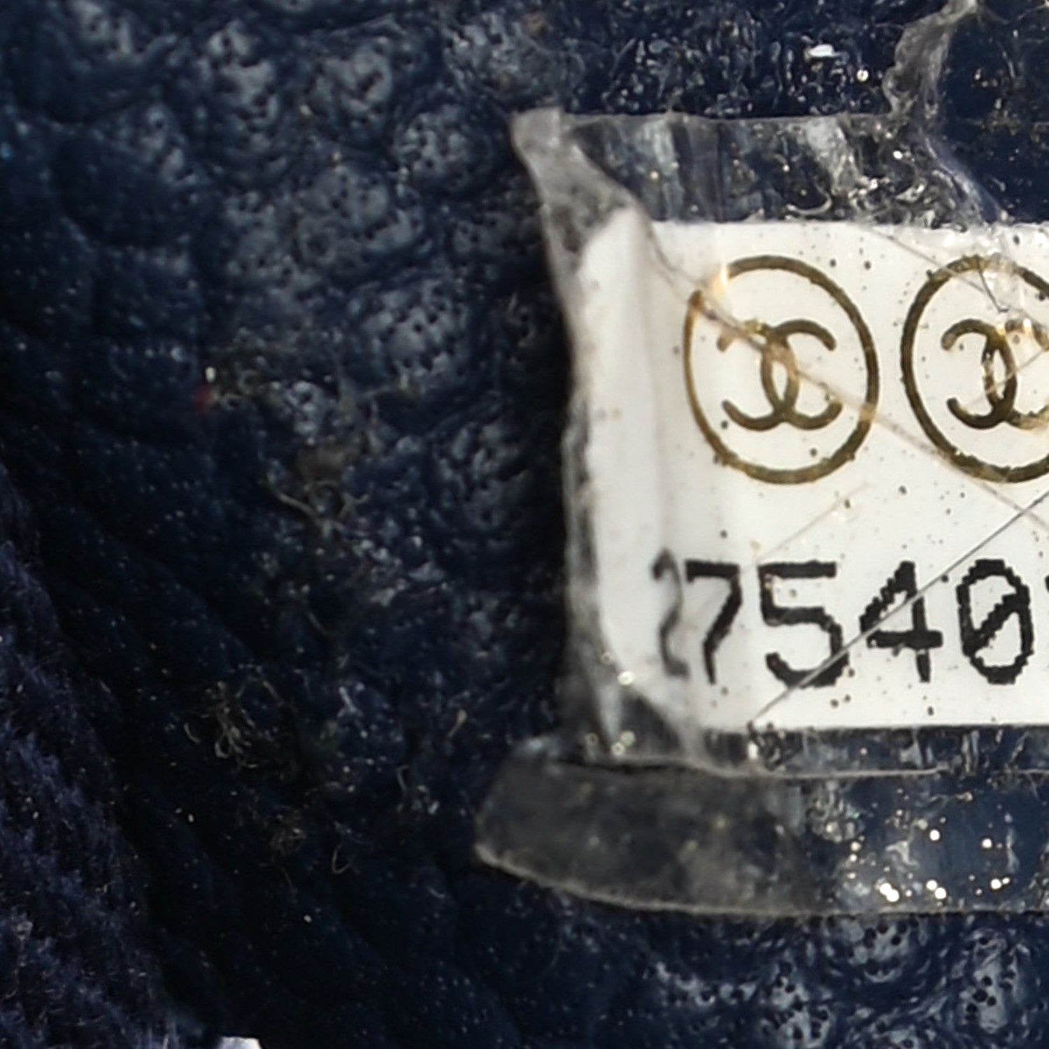 Chanel Grained Calfskin Stitched Small Drawstring Bag Navy 7 of 11