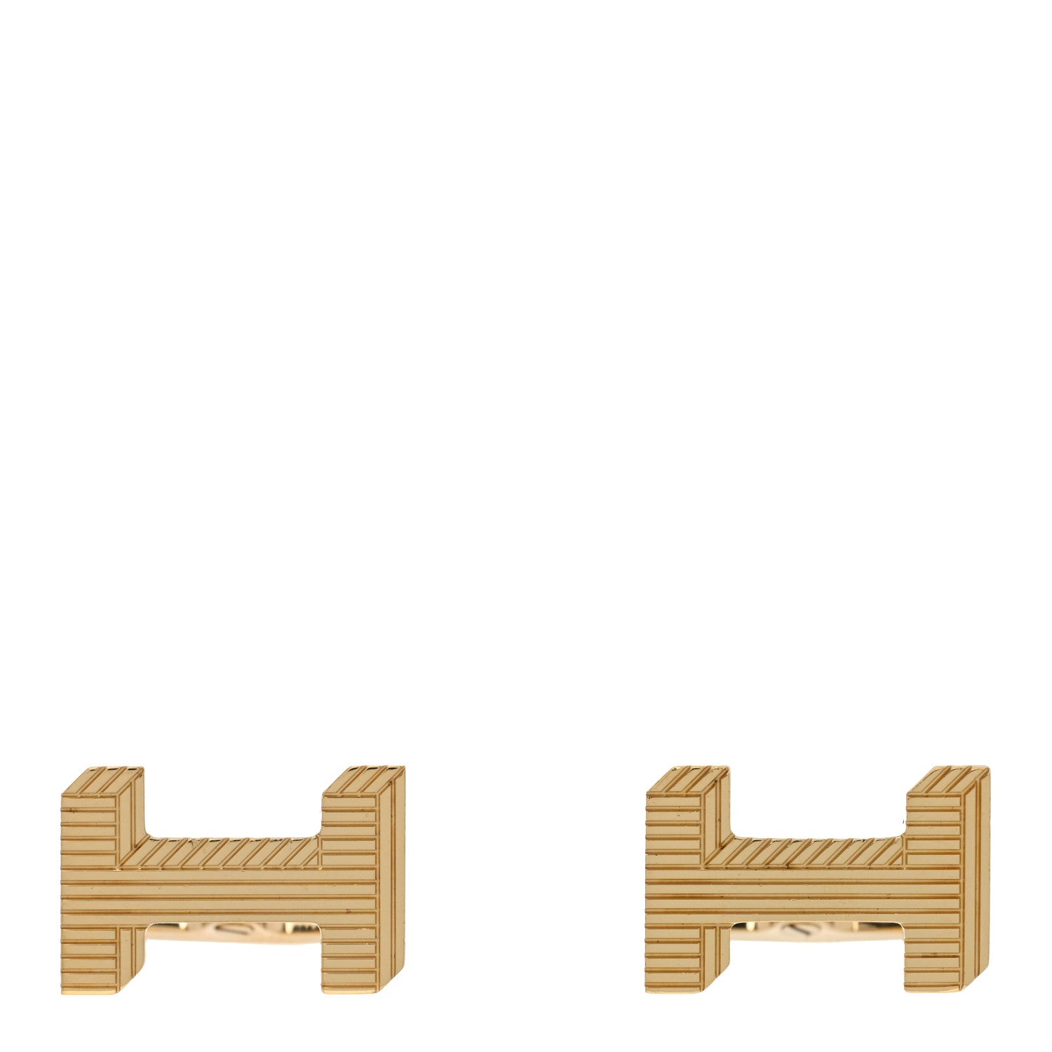 Hermes Metal H Optique Cufflinks Gold 1 of 4