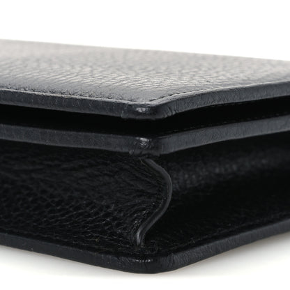 Gucci Dollar Calfskin Enamel Monochrome Mini GG Marmont Chain Wallet Black 10 of 10