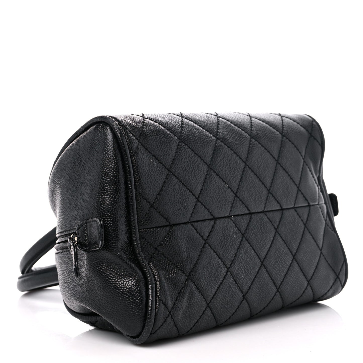 Caviar Quilted Small Bowler Black