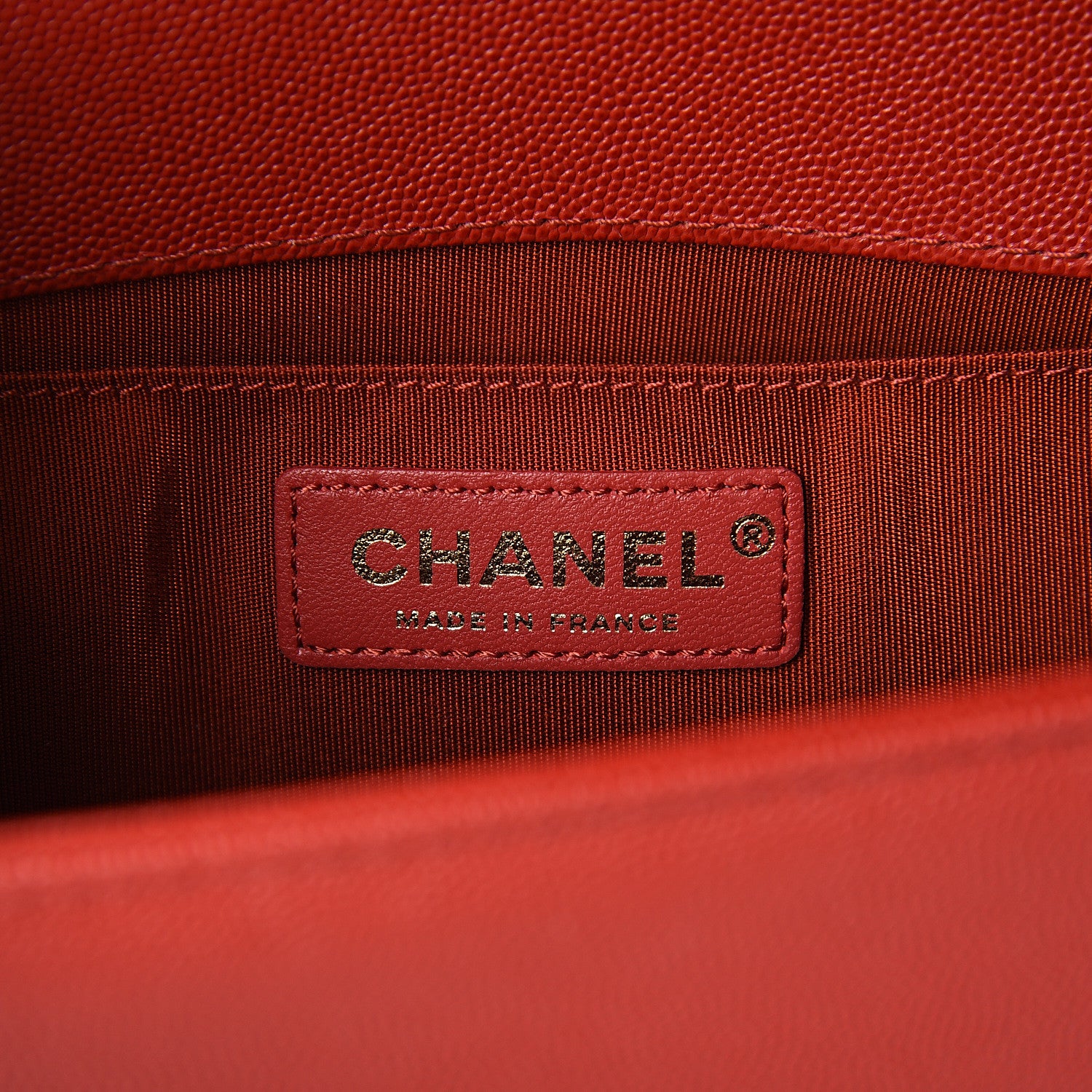 Chanel Caviar Chevron Quilted Braided Medium Boy Flap Red 5 of 10