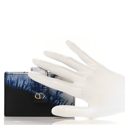 Christian Dior Calfskin Tie Dye Lady Dior 5-Gusset Card Holder Blue Multicolor 2 of 8