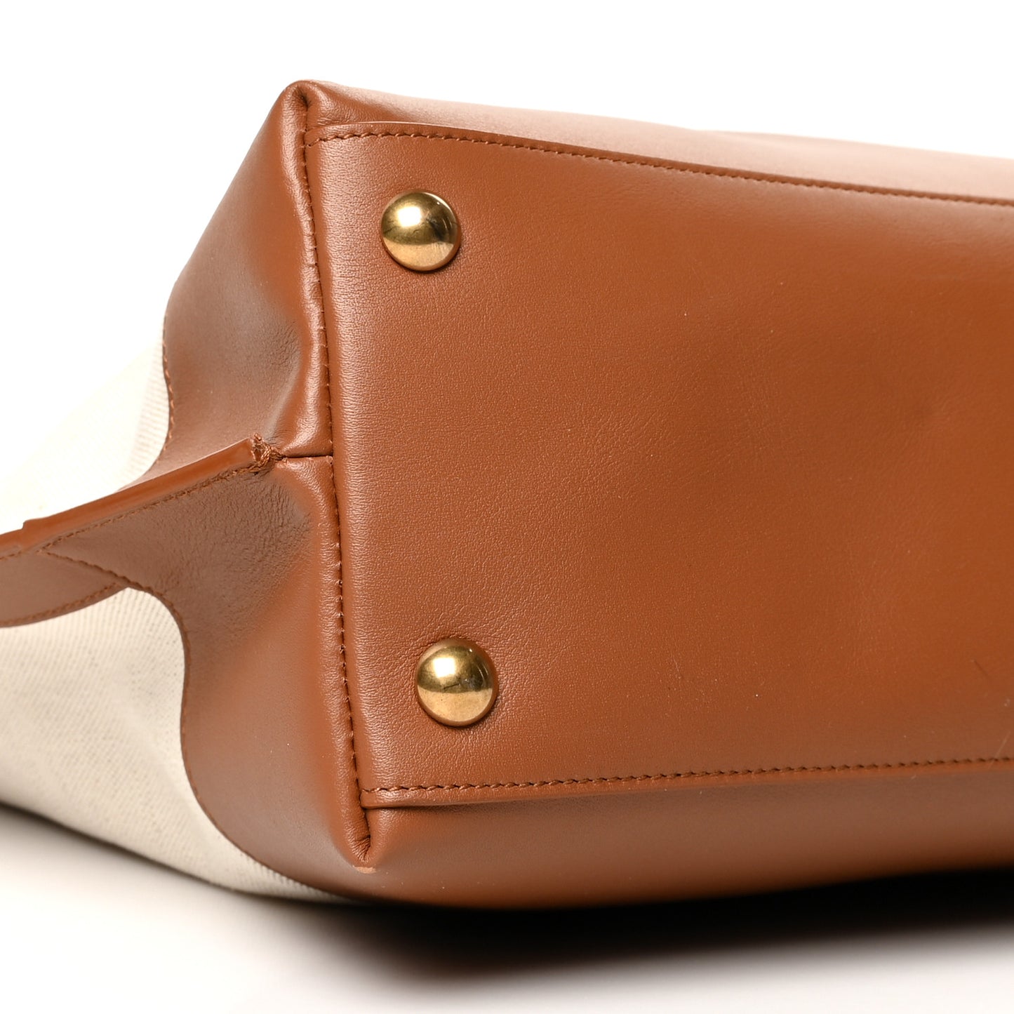Calfskin Linen Two Tone Cabas Tote Beige