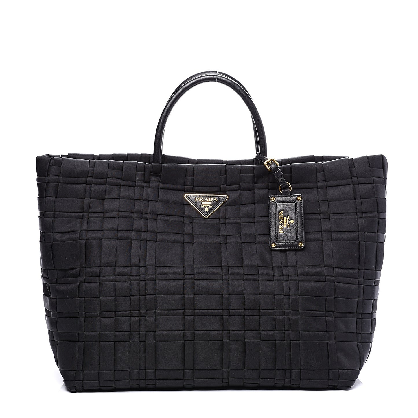 Tessuto Nylon Weave Shopping Tote Black