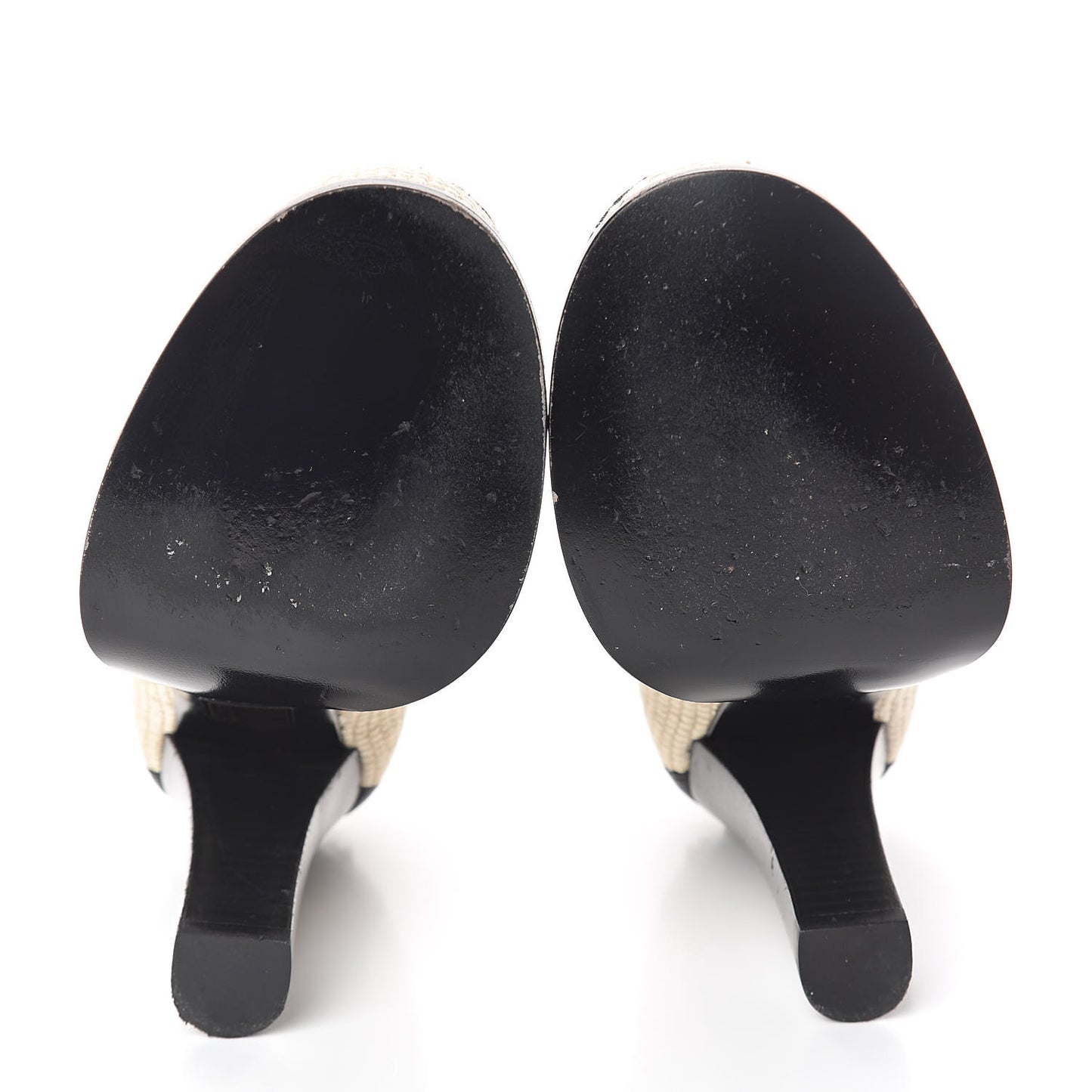 Calfskin Canvas Studded Horsebit Alyssa Pumps 35.5 Black Ivory