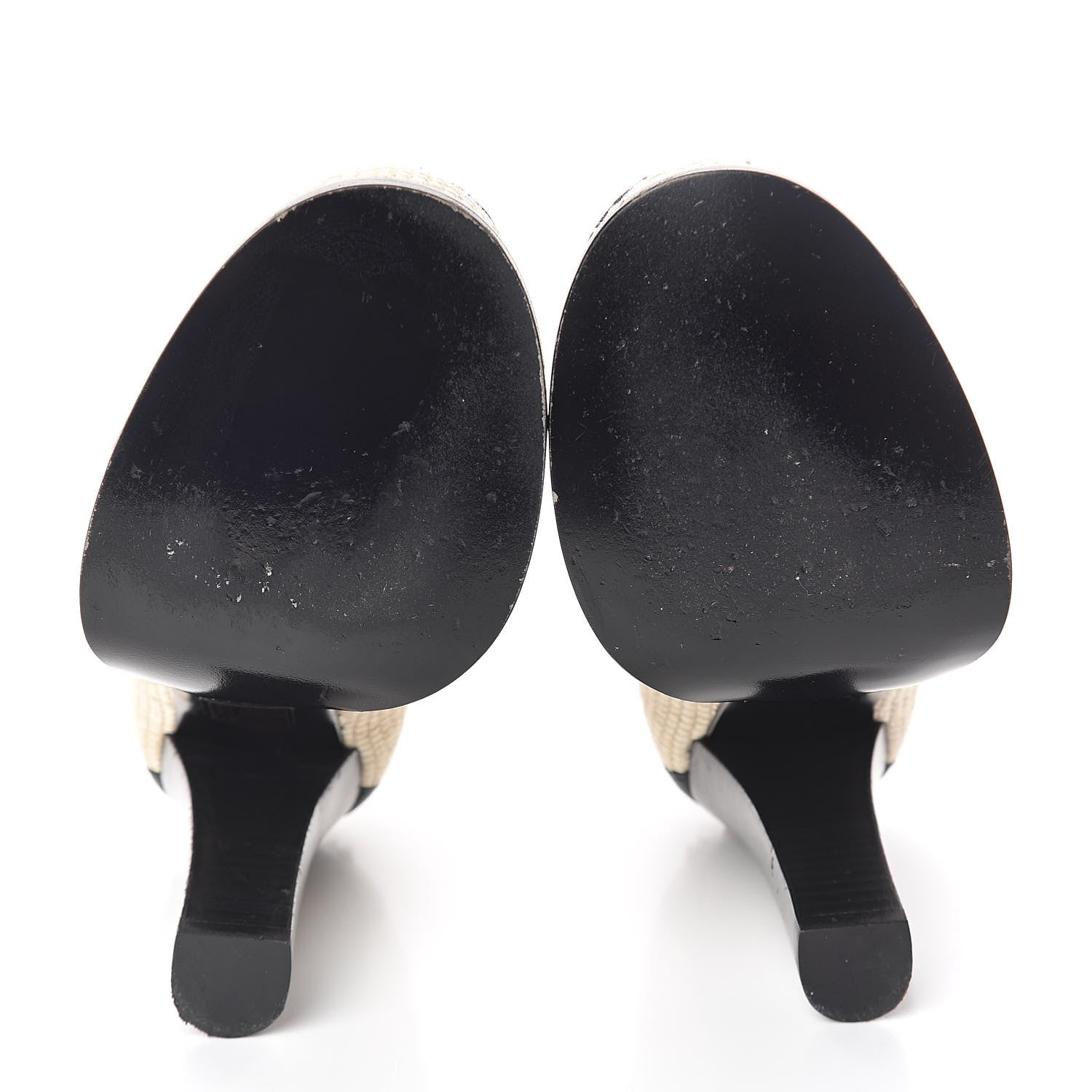Gucci Calfskin Canvas Studded Horsebit Alyssa Pumps 35.5 Black Ivory 7 of 7