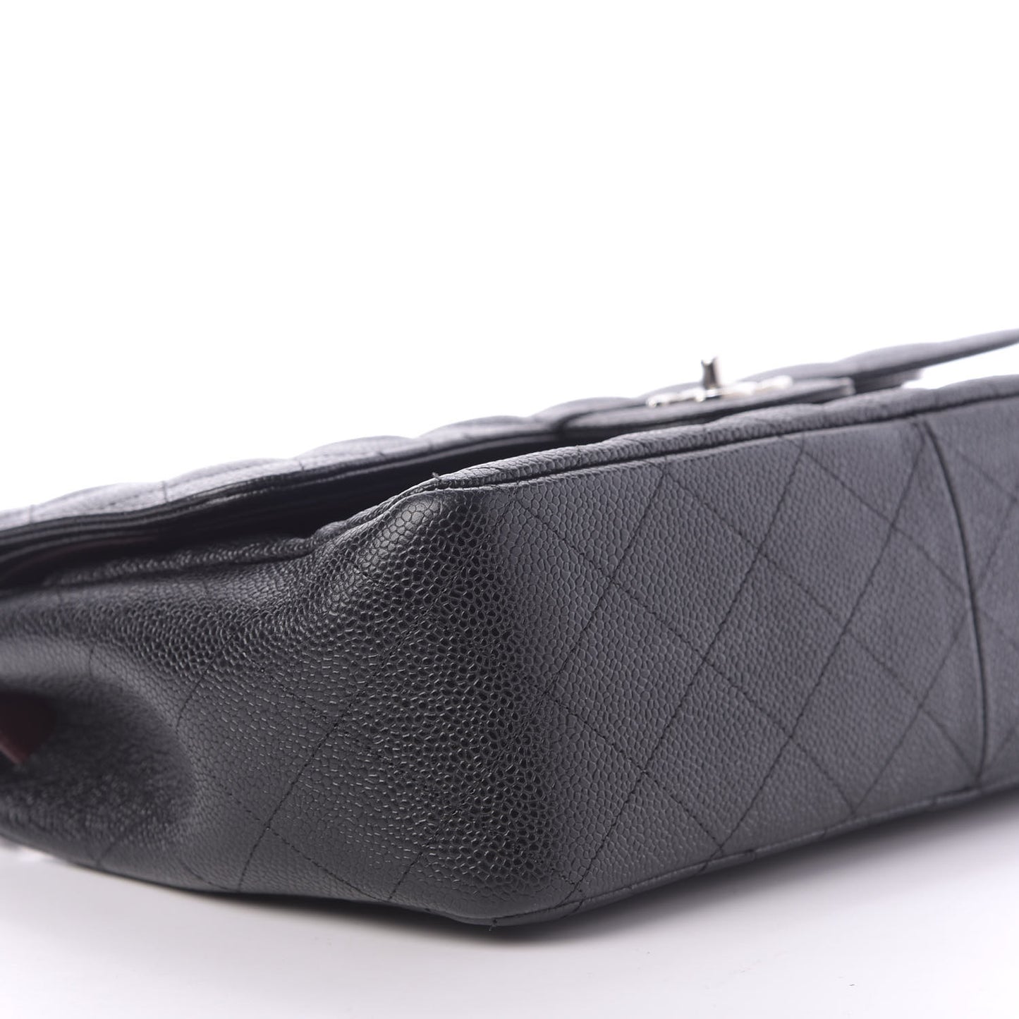 Caviar Quilted Jumbo Double Flap Black