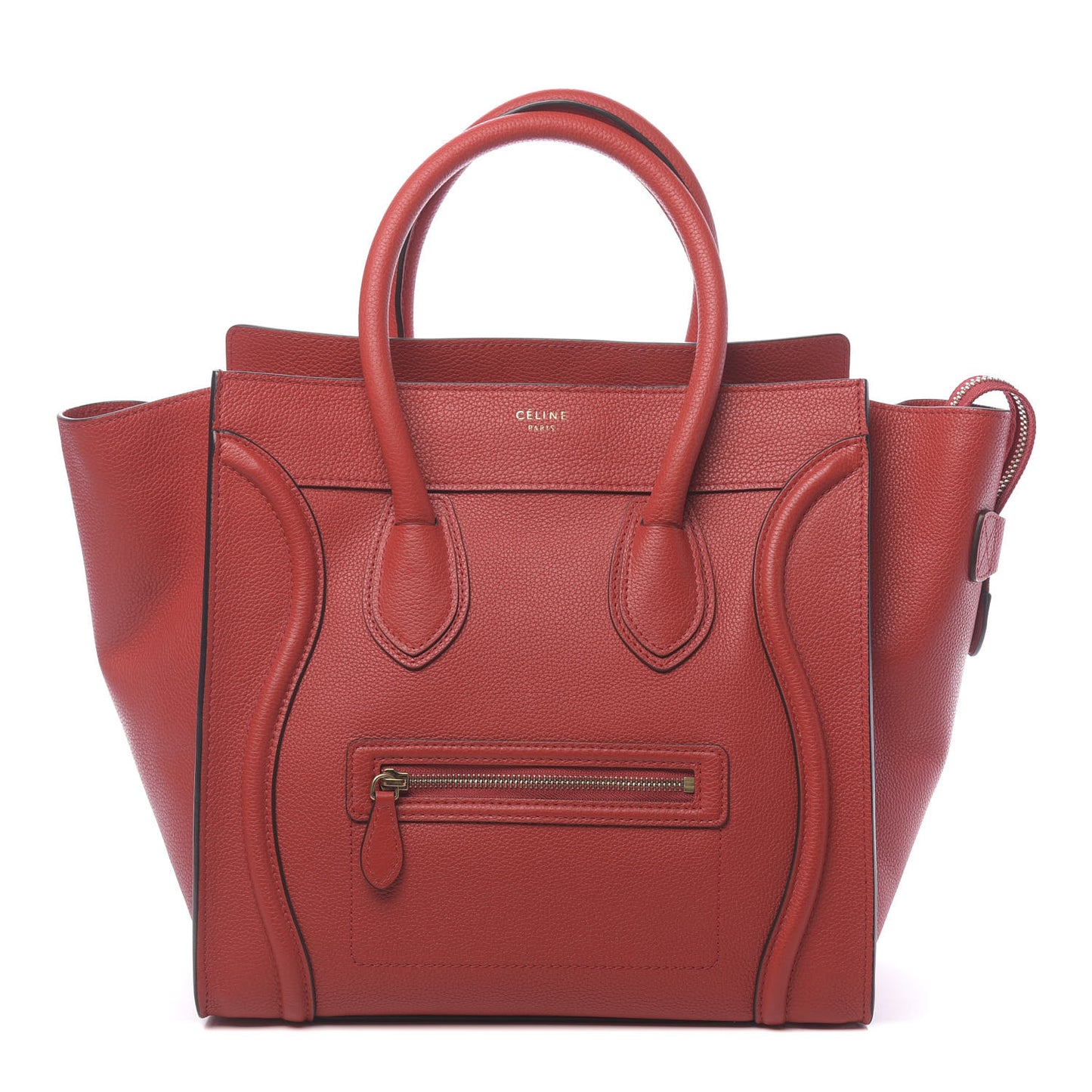 Drummed Calfskin Mini Luggage Coquelicot