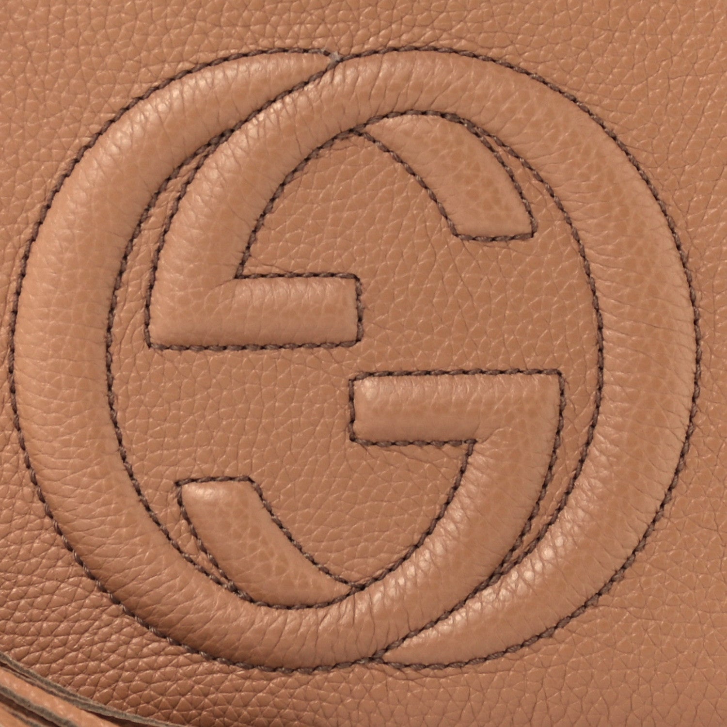 Gucci Pebbled Calfskin Small Soho Disco Bag Camelia 9 of 11