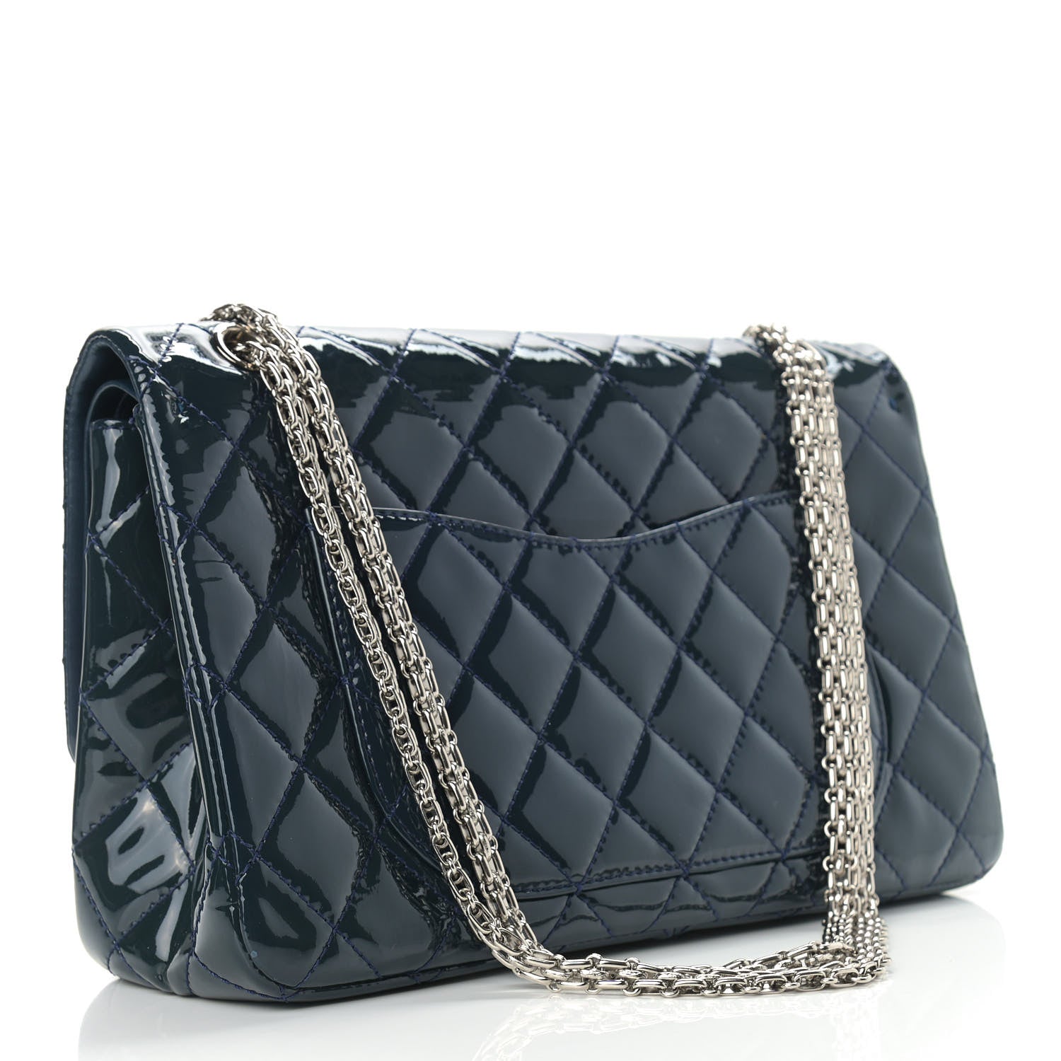 Chanel Patent Quilted 2.55 Reissue 227 Flap Dark Blue 3 of 16