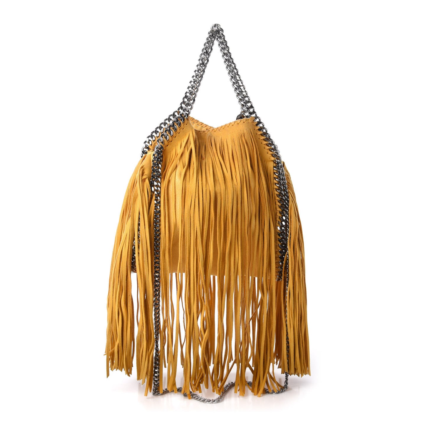 Shaggy Deer Fringe Mini Falabella Tote Yellow