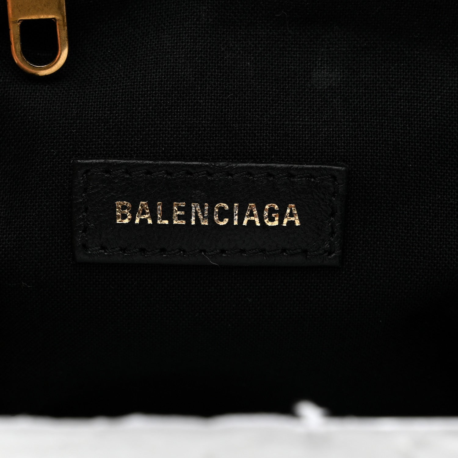 Balenciaga Shiny Supple Calfskin Logo Crocodile Embossed Cloud Coin Purse With Strap Black White 6 of 10