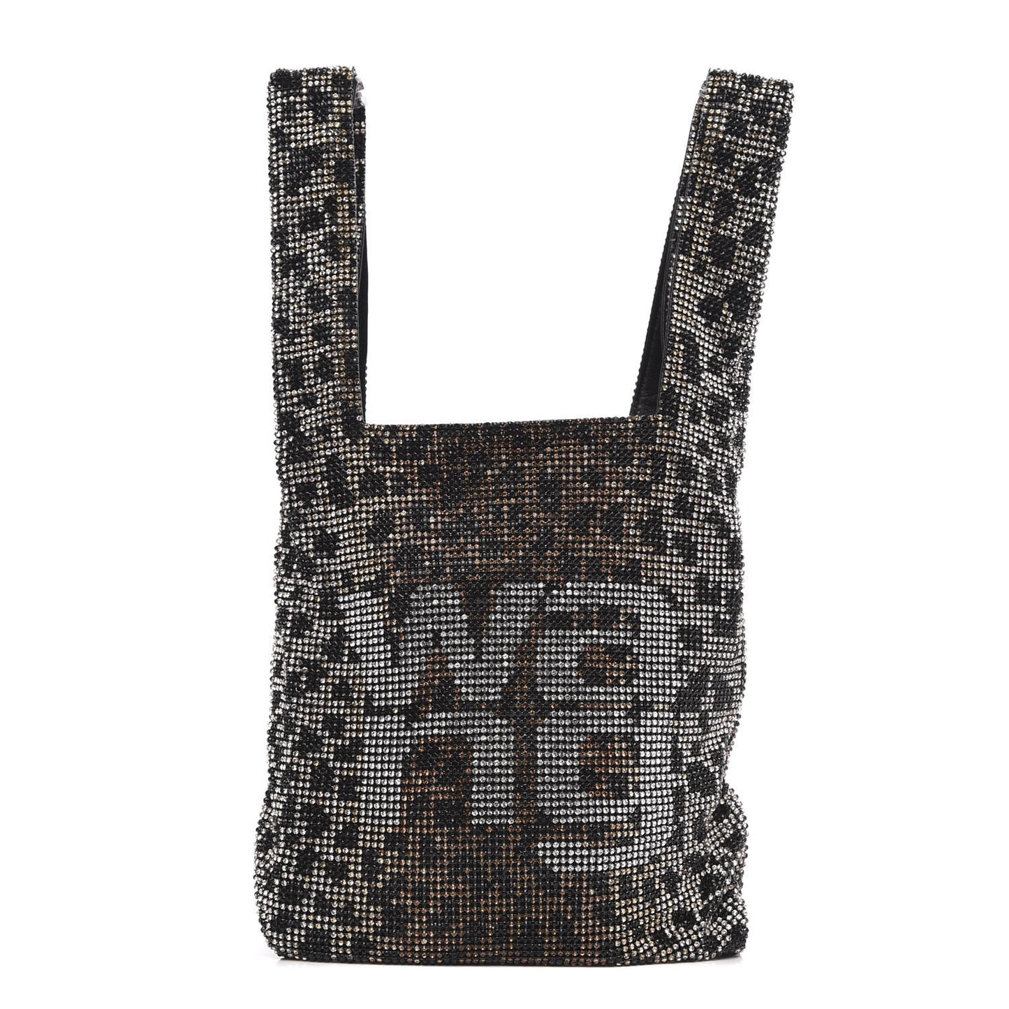 Crystal Leopard Mini Wanglock Shopper Silver