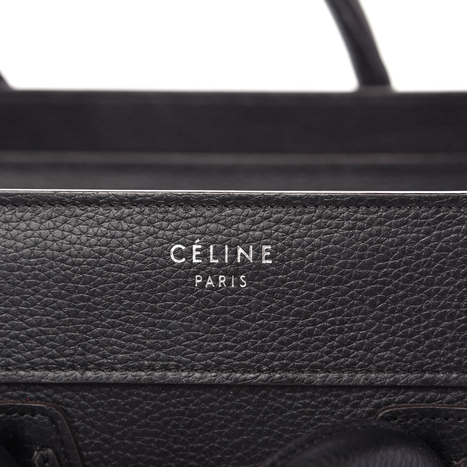 Celine Drummed Calfskin Micro Luggage Black 9 of 9