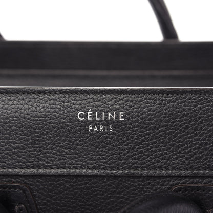 Celine Drummed Calfskin Micro Luggage Black 9 of 9