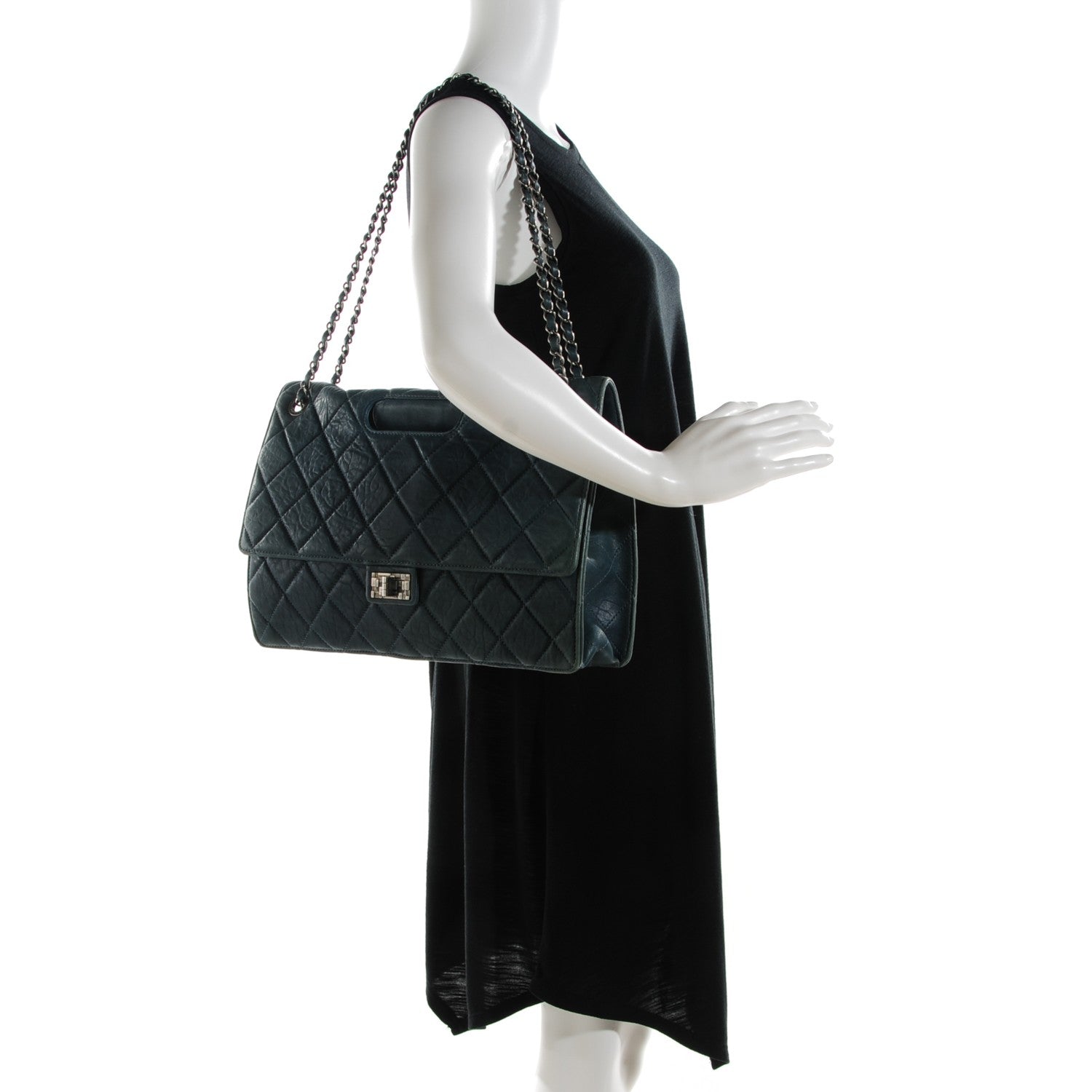 Chanel Washed Lambskin Quilted Maxi Take Away Flap Turquoise 2 of 8