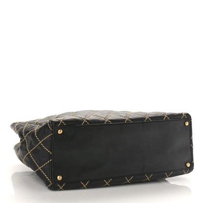 Chanel Calfskin Contrast Stitch Surpique Tote Black 4 of 12