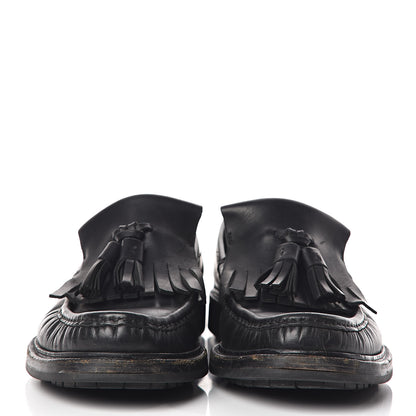 Gucci Calfskin Mens Tassel Fringe Loafers 7.5 Black 2 of 21