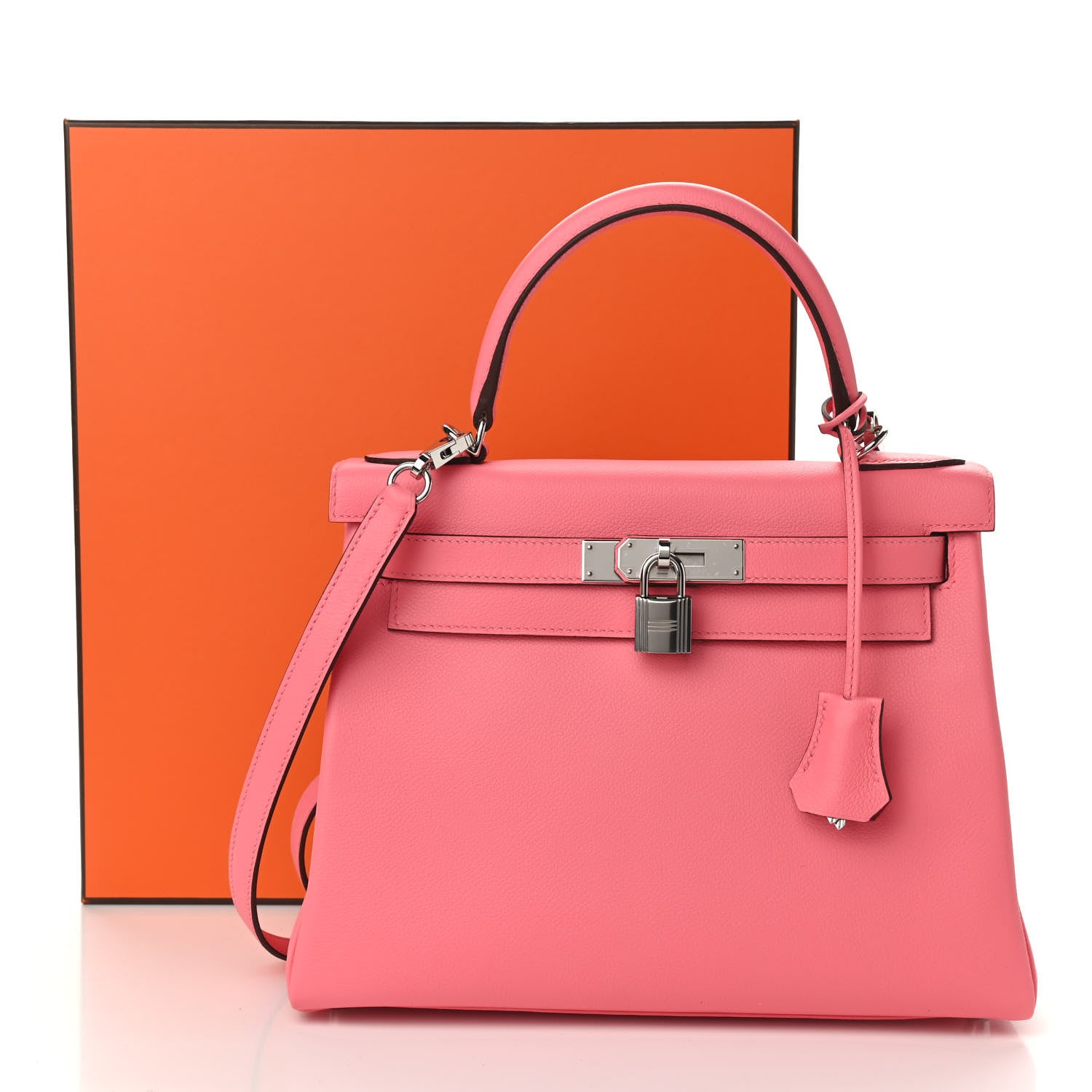 Hermes Evercolor Verso Kelly Retourne 28 Rose D'ete Rouge Exotique 11 of 11