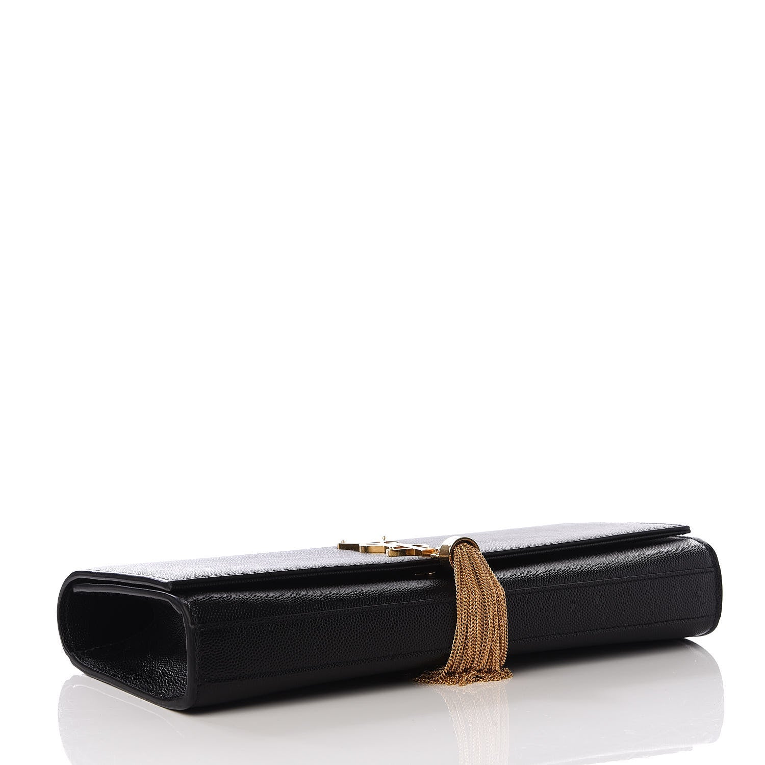 Saint Laurent Grain De Poudre Classic Monogram Tassel Clutch Black 3 of 7