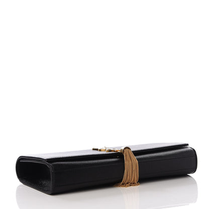 Saint Laurent Grain De Poudre Classic Monogram Tassel Clutch Black 3 of 7