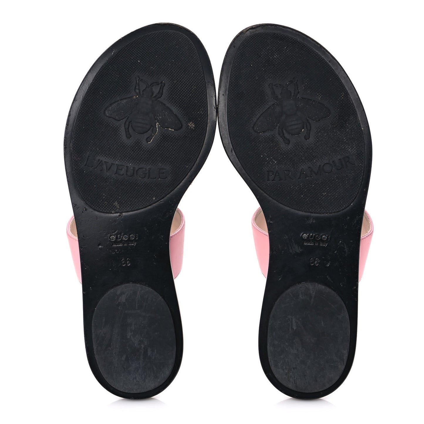 Calfskin GG Marmont Thong Sandals 36 Wild Rose