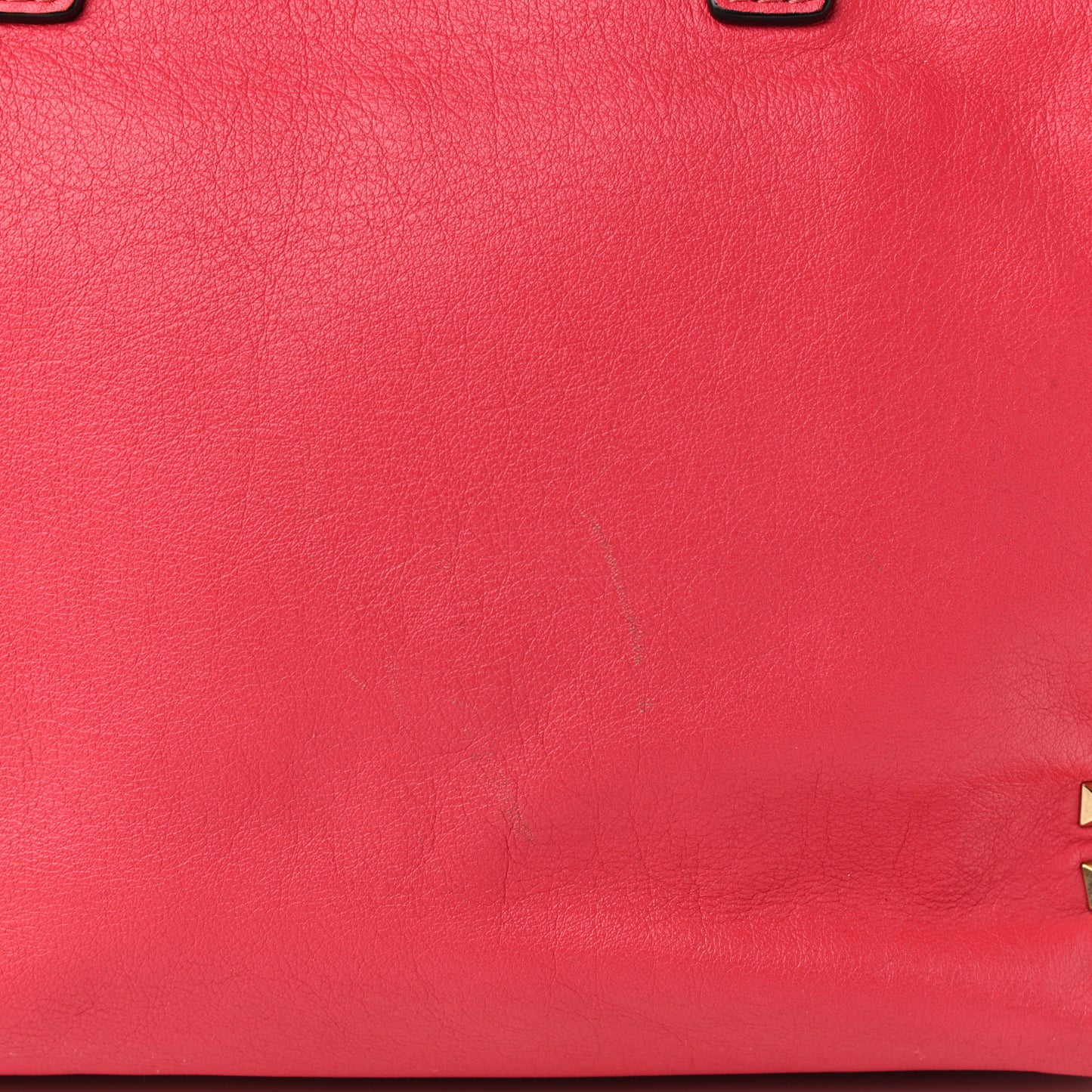 Vitello Rockstud Double Handle Tote Deep Rose