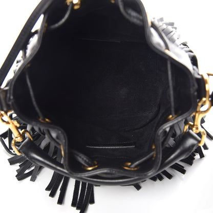Saint Laurent Calfskin Small Emmanuelle Fringe Hobo Bag Black 5 of 8