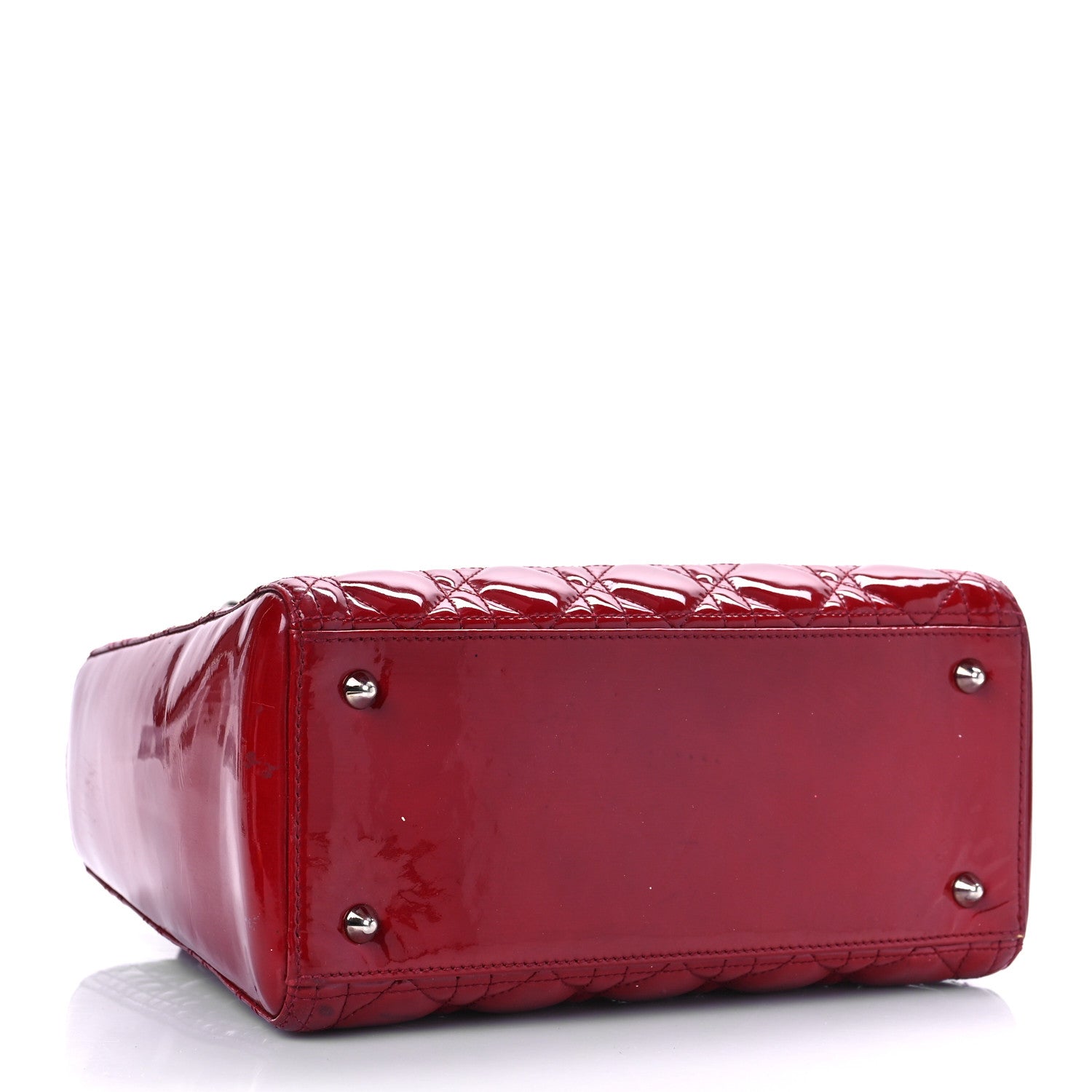 Christian Dior Patent Cannage Medium Lady Dior Red 4 of 9