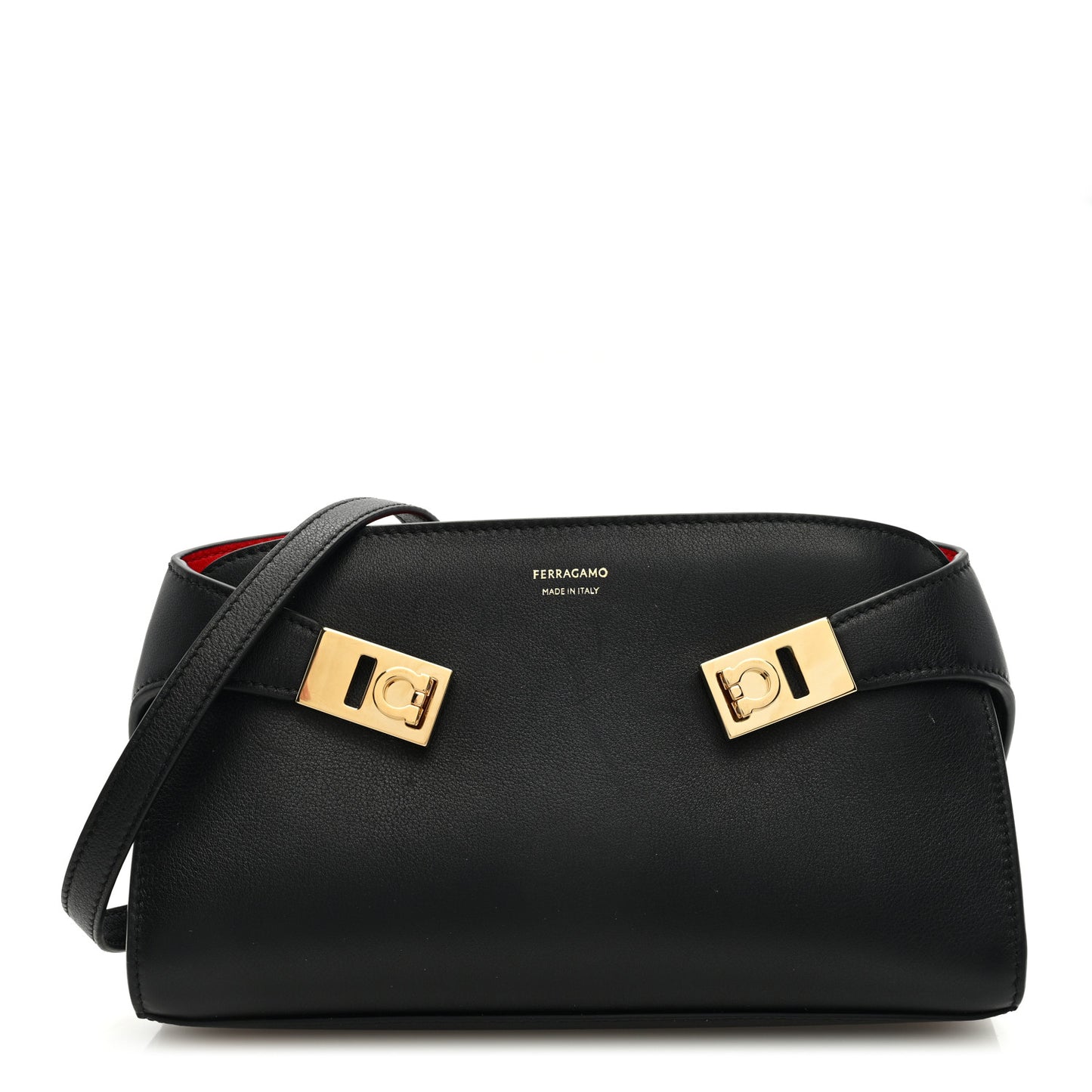 Calfskin Hug Crossbody Bag Black