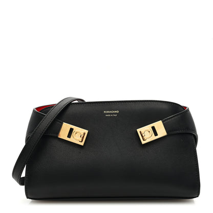 Salvatore Ferragamo Calfskin Hug Crossbody Bag Black 1 of 9