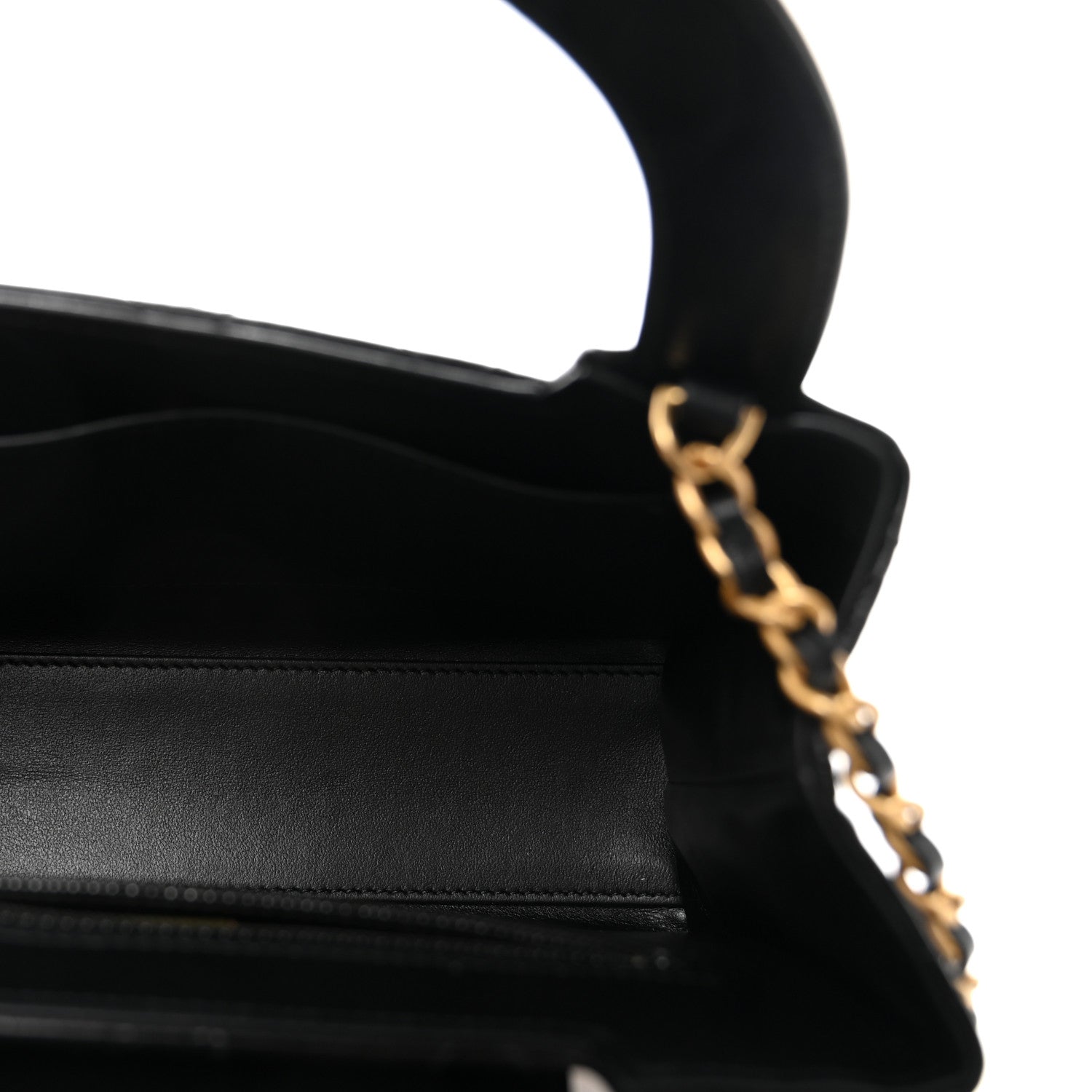Chanel Shiny Aged Calfskin Quilted Nano Kelly Shopper Black 5 of 11