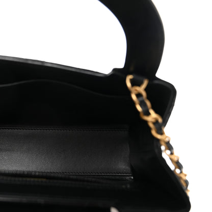 Chanel Shiny Aged Calfskin Quilted Nano Kelly Shopper Black 5 of 11