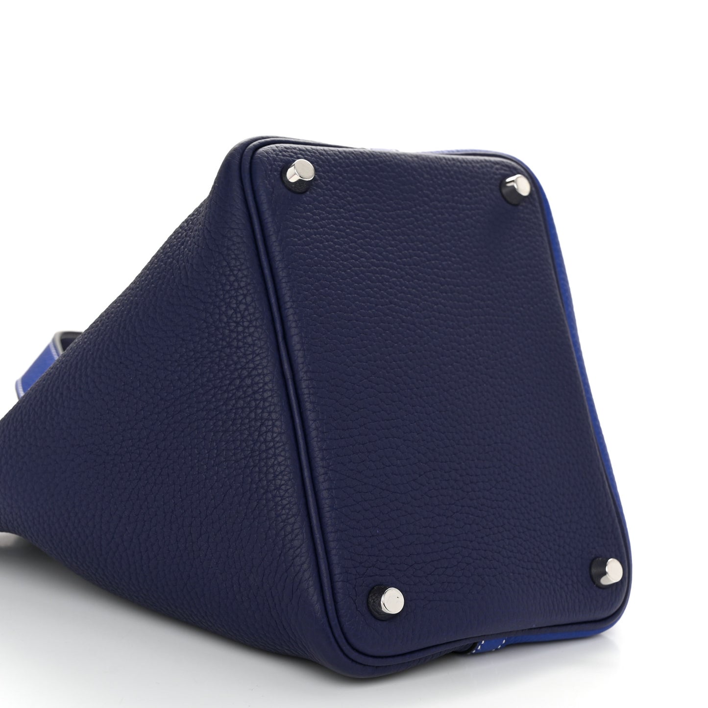 Taurillon Clemence Casaque Picotin Lock 18 PM Bleu Electrique Bleu Encre