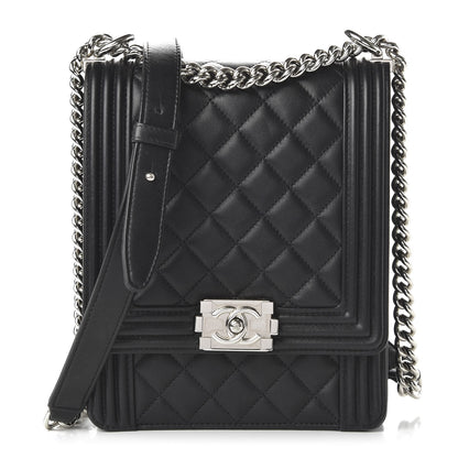 Chanel Calfskin Quilted North South Boy Flap Black 1 of 10