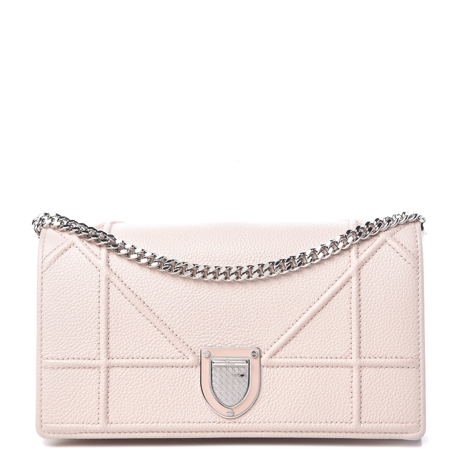 Christian Dior Grained Calfskin Diorama Croisiere Chain Wallet Rose Poudre 1 of 10