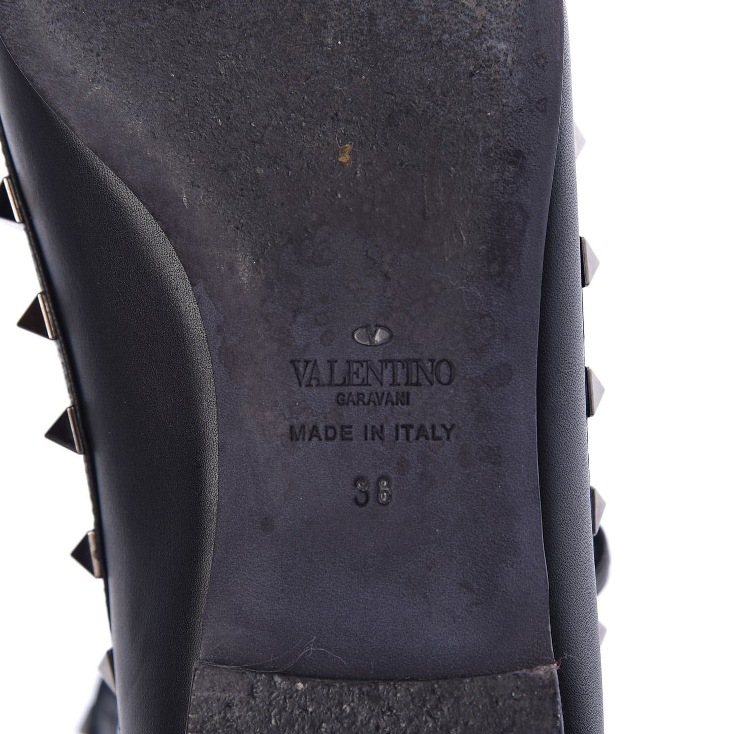 Nappa Rockstud Cage Ballerina Flats 38 Black