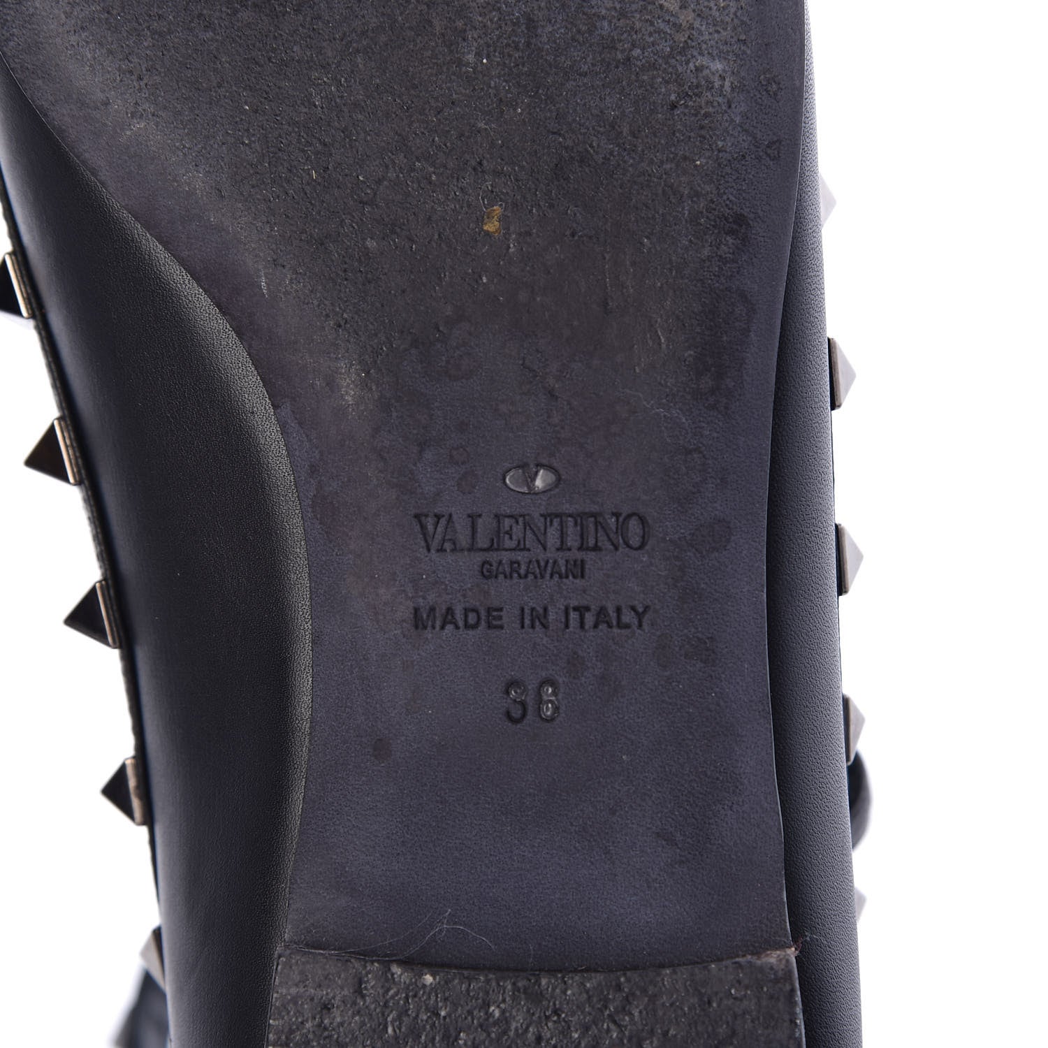 Valentino Garavani Nappa Rockstud Cage Ballerina Flats 38 Black 6 of 7
