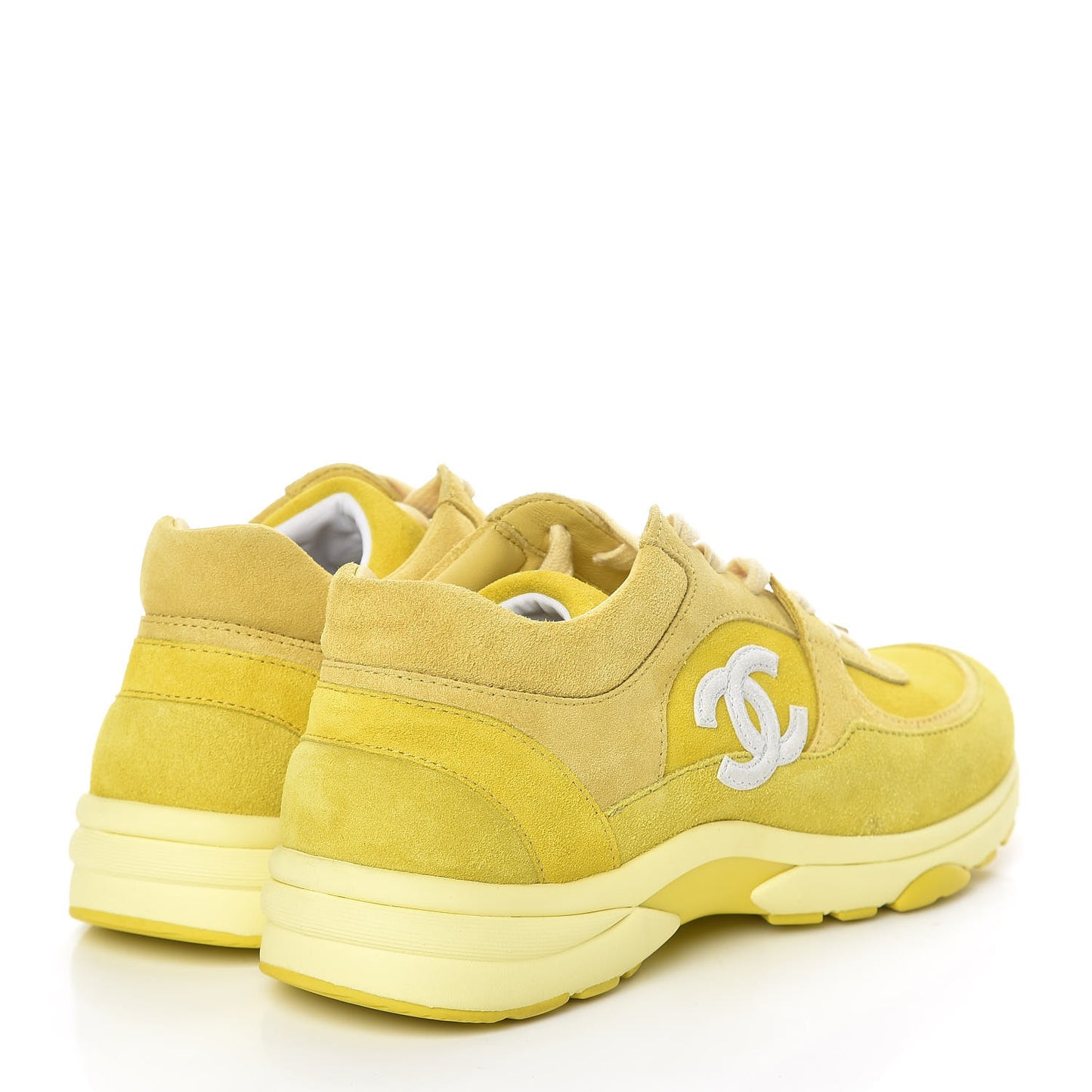 Suede Calfskin CC Sneakers 37 Yellow