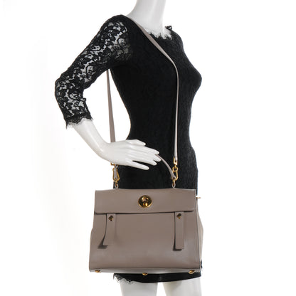 Saint Laurent Leather and Canvas Muse Two Convertible Grey 2 of 9